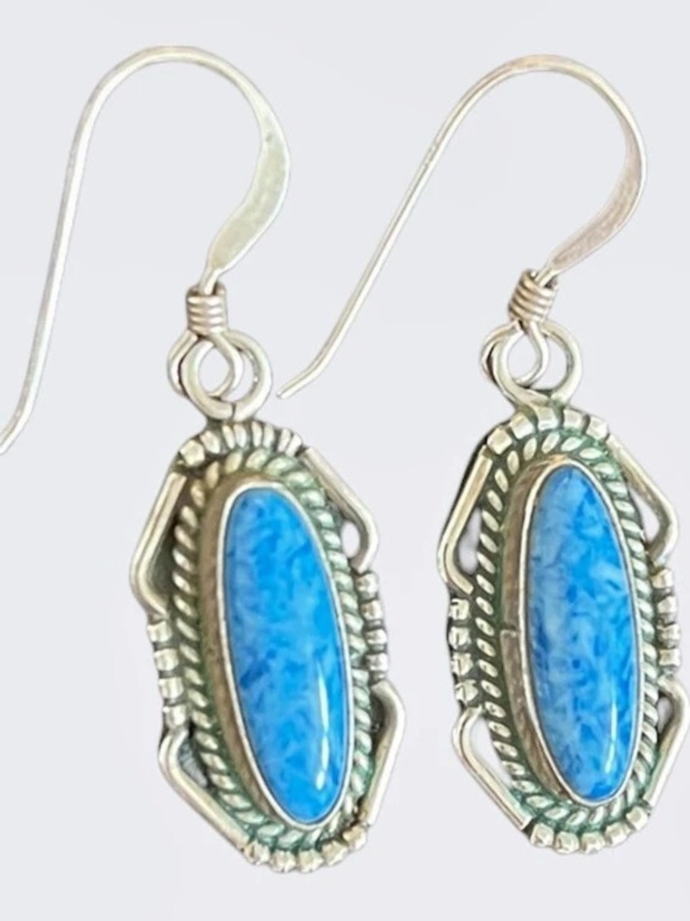 Blue Denim Lapis & Sterling Silver Dangle Earrings